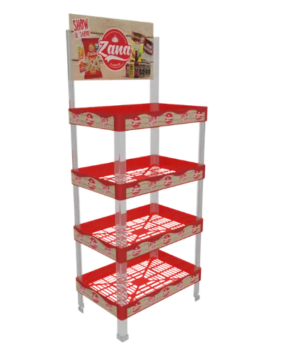 Injected Plastic Display with 4 trays 60x40