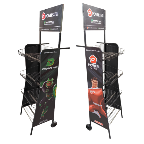 Promotional Wire Floor Display with Casters